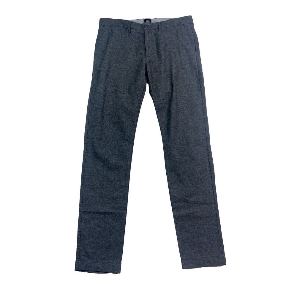 J Crew 33x34 Gray Brushed Twill Pants Chino Trouser 484 Slim Stretch Cotton Mens